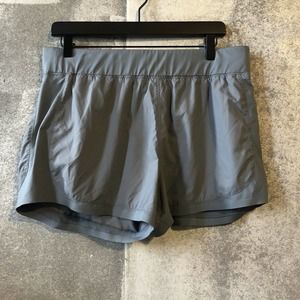Athleta Stellar Running Shorts Gray Drawstring